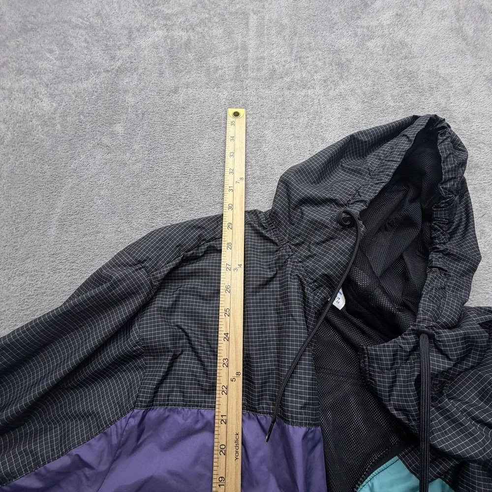 Hurley Jacket‎ Mens 2XL Black Teal Purple Colorblock Hooded Windbreaker
